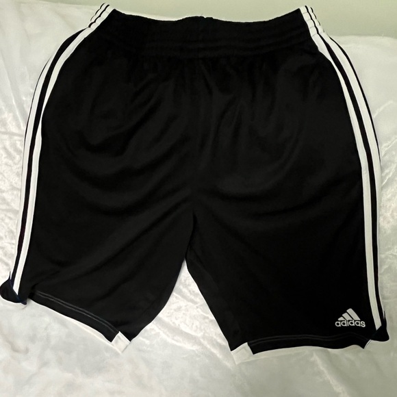 Adidas black with white stripes athletic climalite shorts - Picture 7 of 13